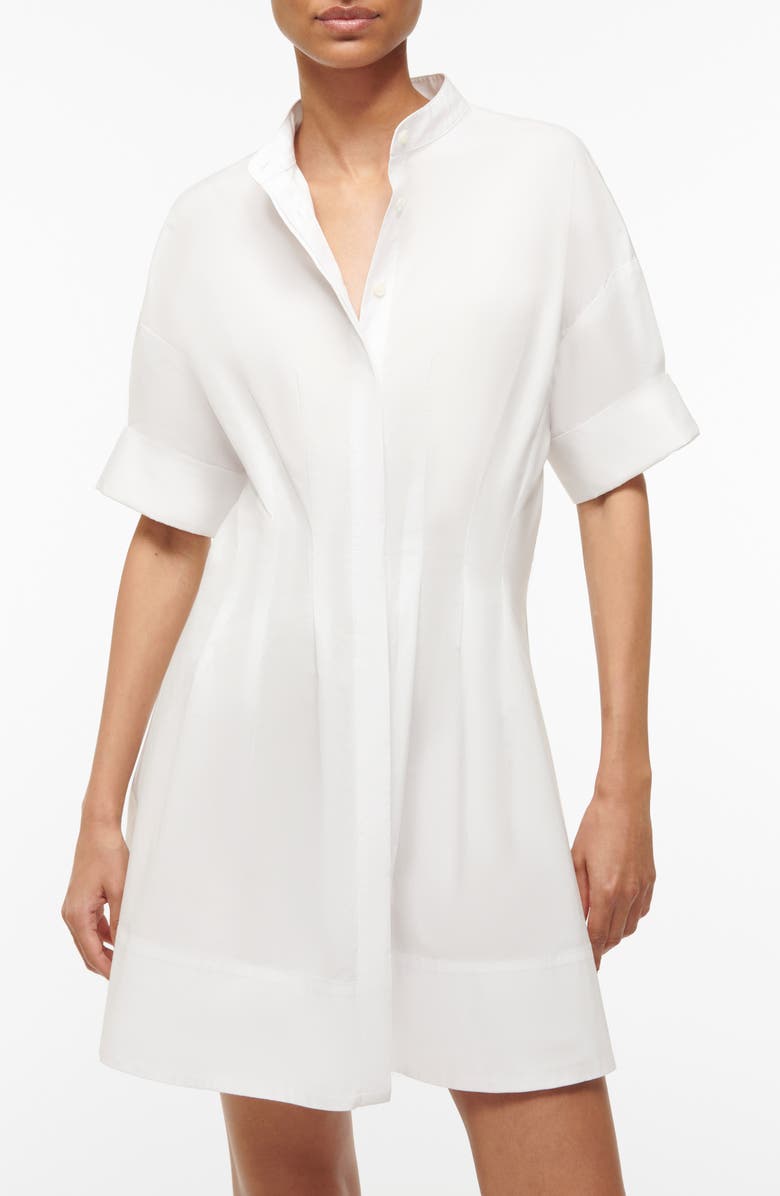 STAUD Lorenza Stretch Cotton Mini Shirtdress, Alternate, color, 