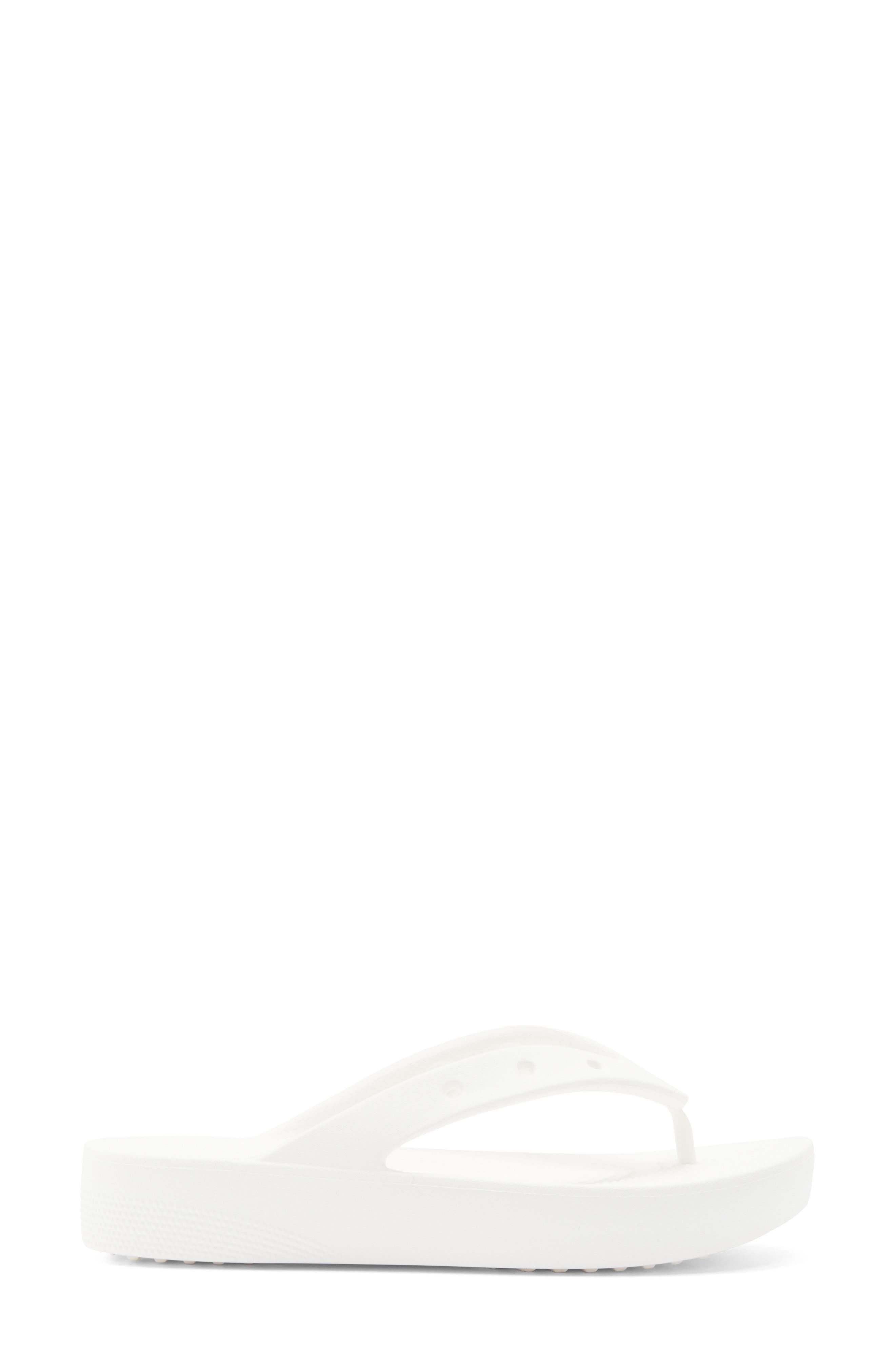 CROCS Classic Platform Flip Flop, Alternate, color, White
