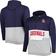 PROFILE Men's Navy/White St. Louis Cardinals Big & Tall Fleece Half-Zip Hoodie