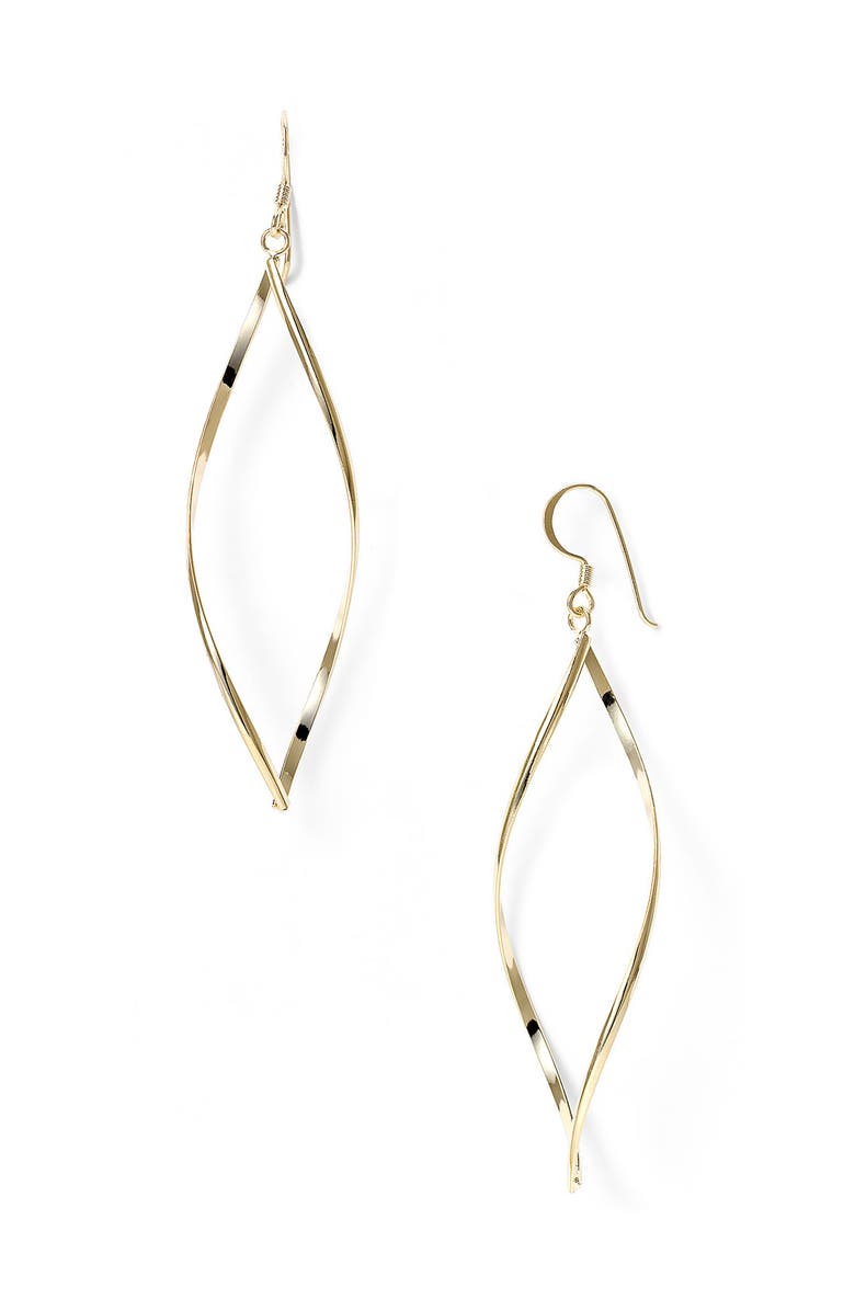 Argento Vivo Sterling Silver Argento Vivo Marquise Earrings, Alternate, color, Gold Vermeil High Polish