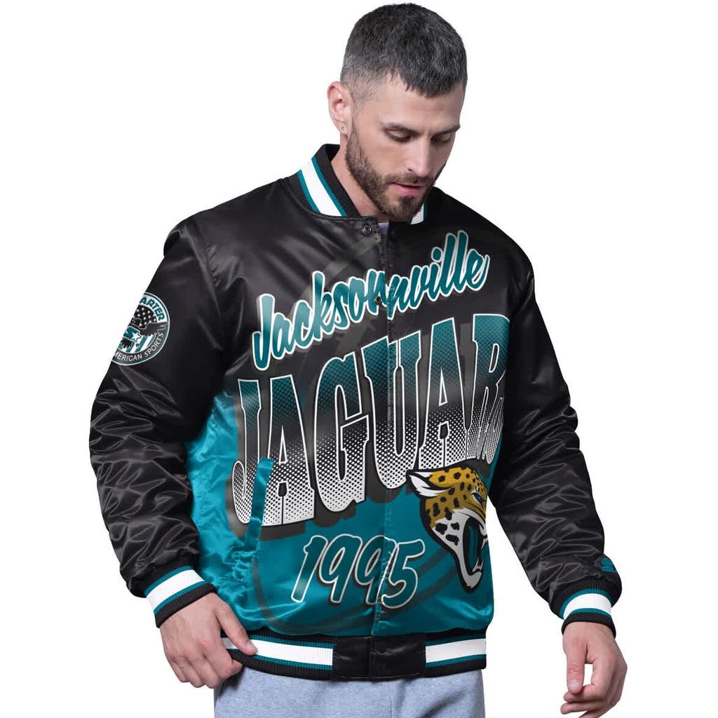 Starter Black Jacksonville Jaguars Pass Rush Varsity Full-snap Jacket