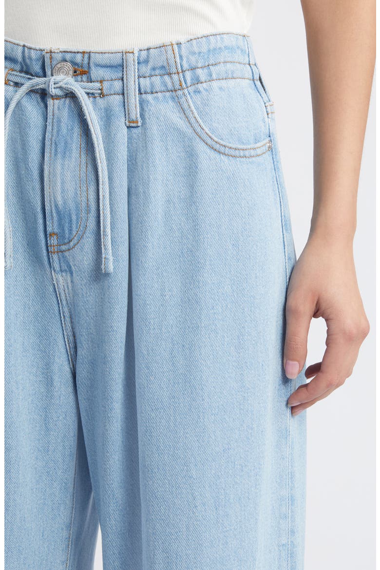 Super Drape Wide Leg Denim Drawstring Pants, Alternate, color, CALABRIA