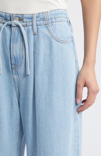 FRAME Super Drape Wide Leg Denim Drawstring Pants | Nordstrom