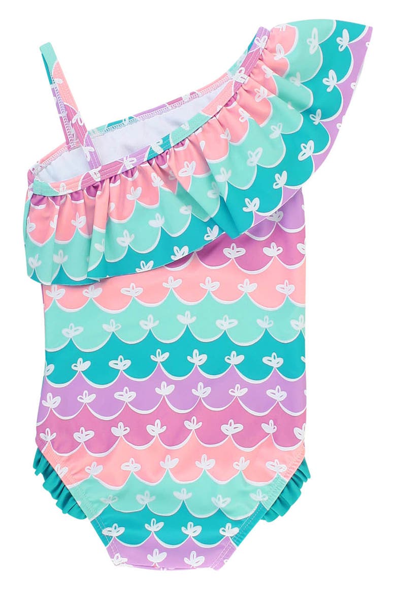 Kids' Mermaid One-Shoulder One-Piece Swimsuit, Alternate, color, BLUE