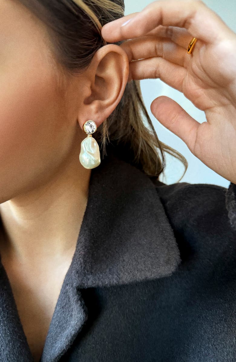 BaubleBar Elizabeth Drop Earrings, Alternate, color, Pearl