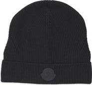 Moncler Logo Patch Virgin Wool Beanie