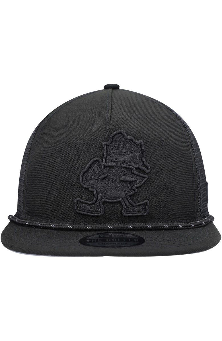 New Era Men's New Era Black Cleveland Browns Illumination Golfer Snapback Trucker Hat, Alternate, color, Black