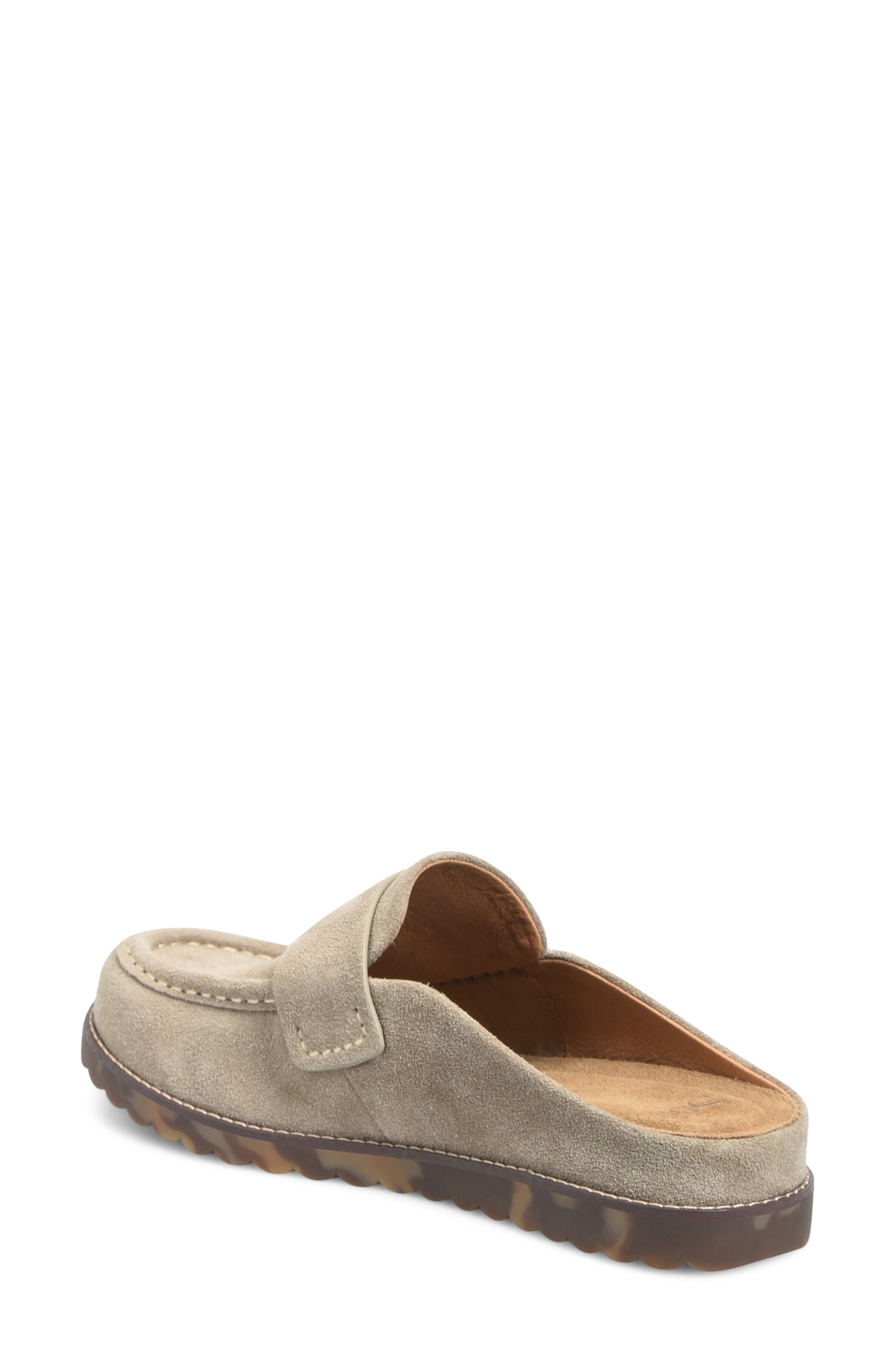 Alicia Leather Flat Mule, Alternate, color, LIGHT GREY