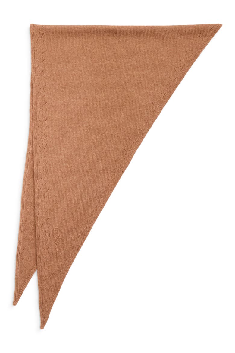 Iconic Wool Triangle Scarf, Alternate, color, DUSTY CAMEL