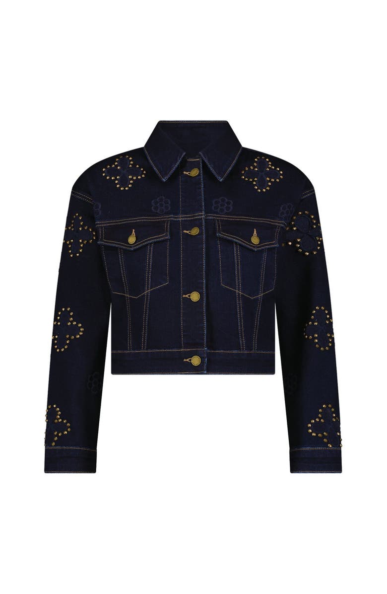 The Noli Shop Kaia Studded Jacket, Alternate, color, Indigo