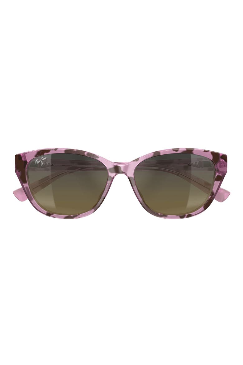 54mm Polarized Gradient Cat Eye Sunglasses, Main, color, BROWN PINK