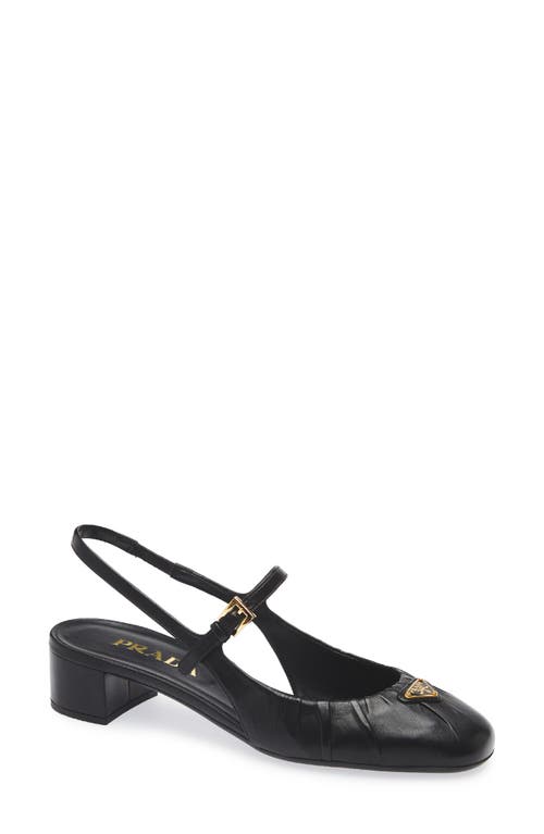 Prada Ruched Mary Jane Slingback Pump