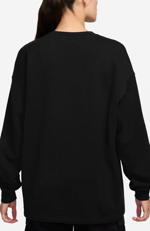 Nike Sportswear Street Crewneck Graphic Sweatshirt In Black/sail