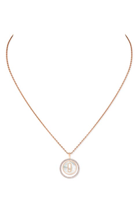 Lucky Move Mother-of-Pearl & Diamond Pendant Necklace