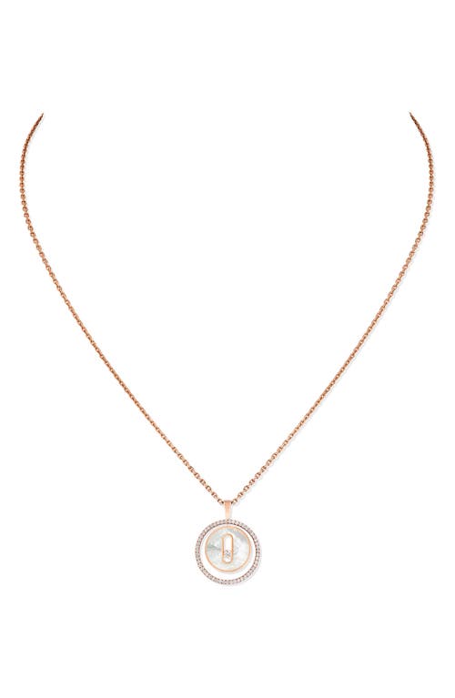 Messika Lucky Move Mother-of-pearl & Diamond Pendant Necklace In Pink Gold
