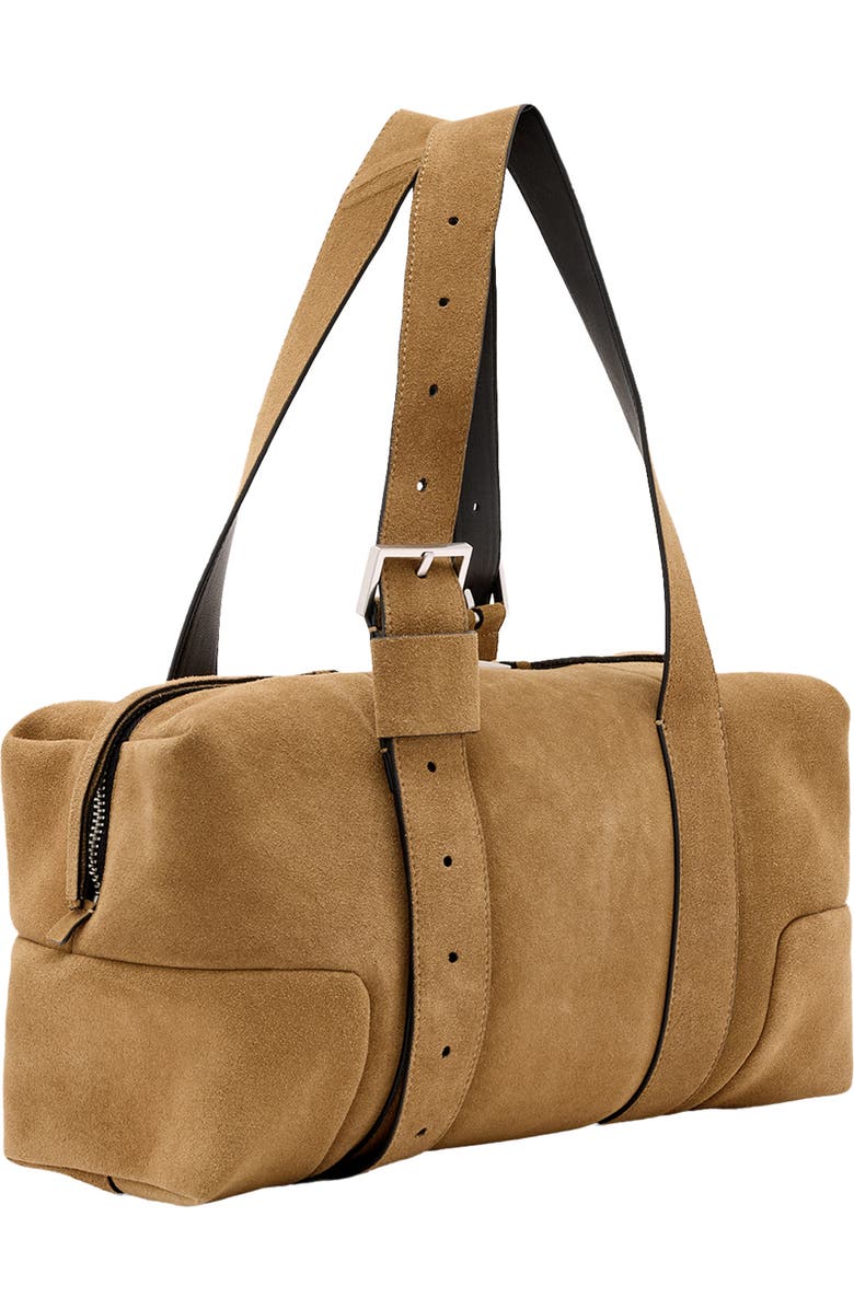 AllSaints Ares Suede Shoulder Bag, Alternate, color, Biscuit Brown