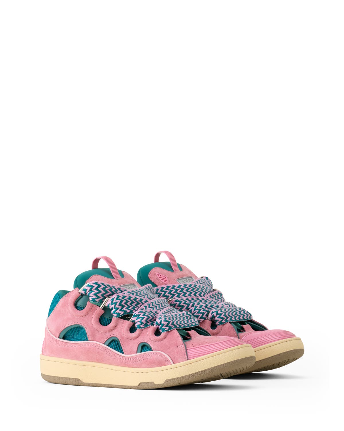 Curb Leather Sneakers, Alternate, color, Pink