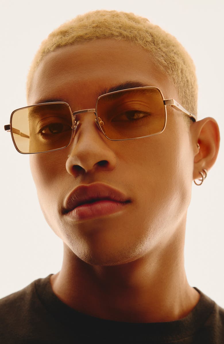 QUAY DND 55mm Small Square Sunglasses, Alternate, color, Gold/ Sunflower