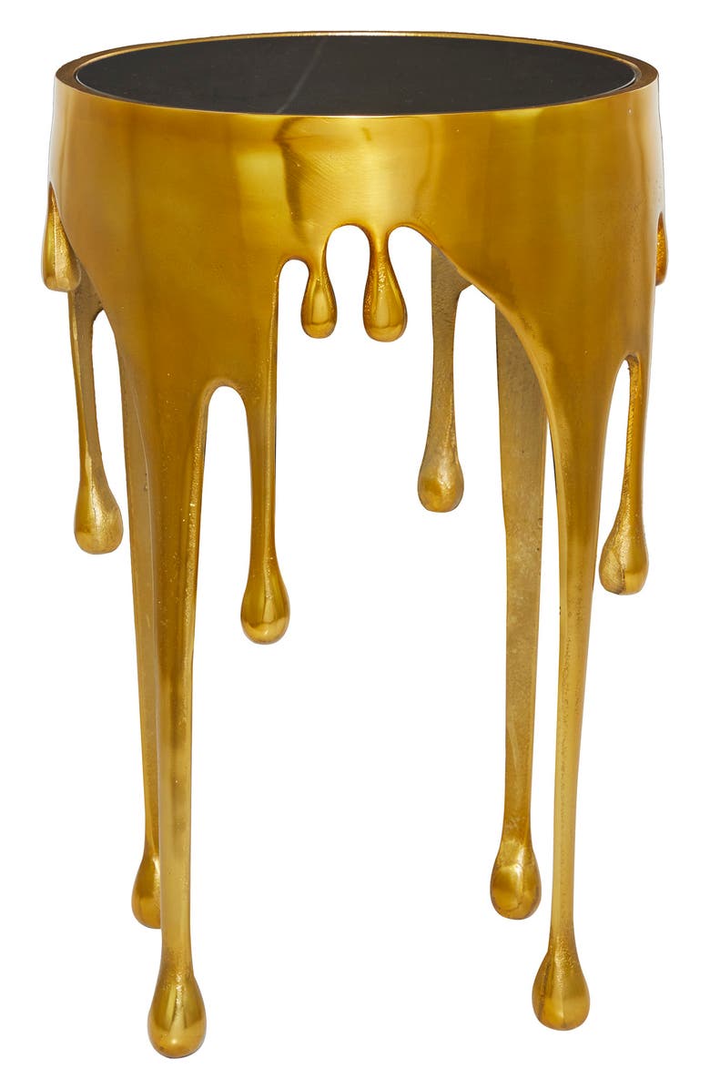 VIVIAN LUNE HOME Melting Gold Aluminum Table, Main, color,