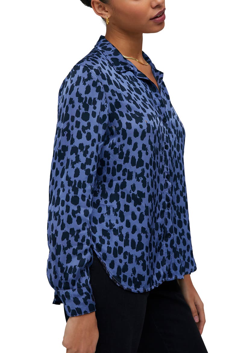 Long Sleeve Clean Shirt, Alternate, color, DENIM SPOTS PRINT
