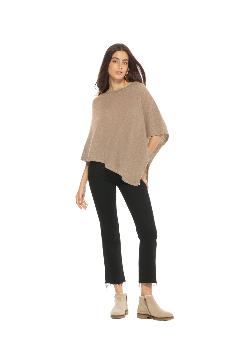 Pure Cashmere Capelet Poncho, Alternate, color, Taupe