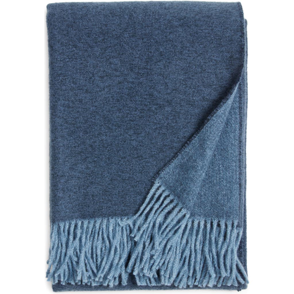 Nordstrom Plaid Fringe Throw Blanket In Blue