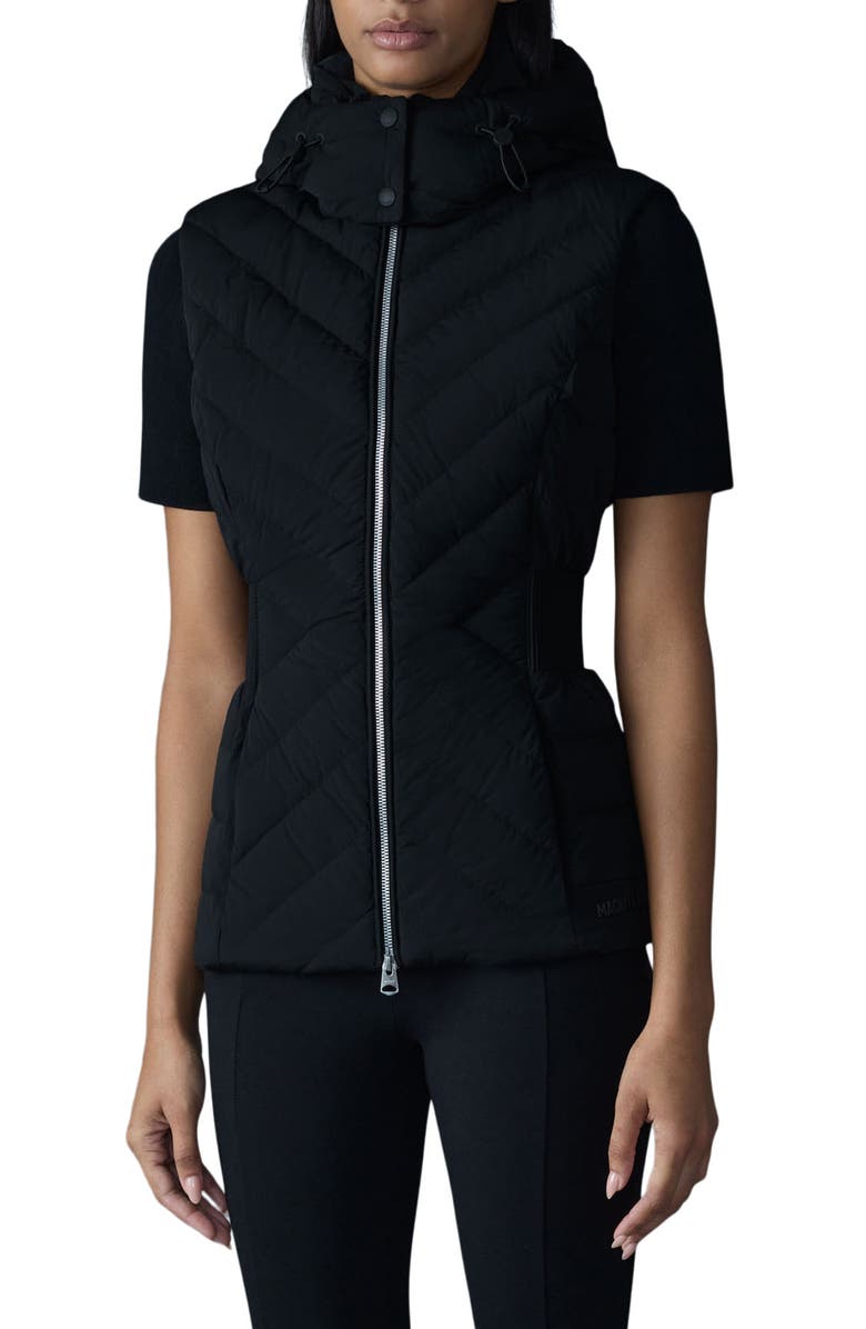 Mackage Hoshi Hooded Quilted Down Vest, Main, color, Black