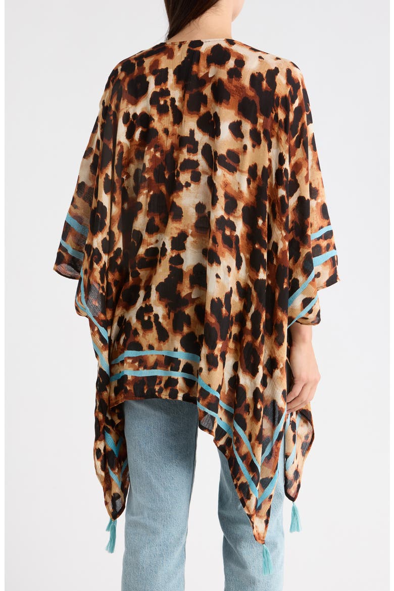 Leopard Print Crinkle Topper, Alternate, color, BLUE