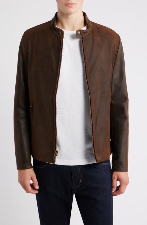 Café Racer Slim Fit Cowhide Leather Jacket