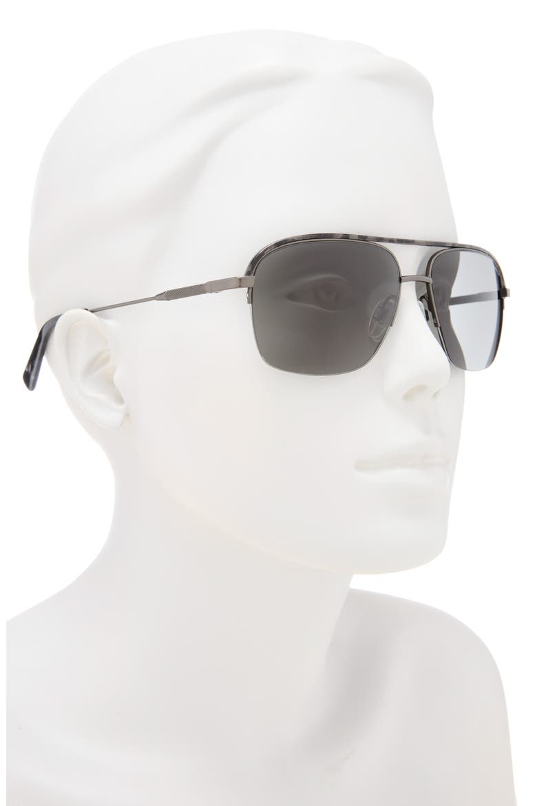 58mm Polarized Navigator Sunglasses, Alternate, color, DARK GUNMETAL