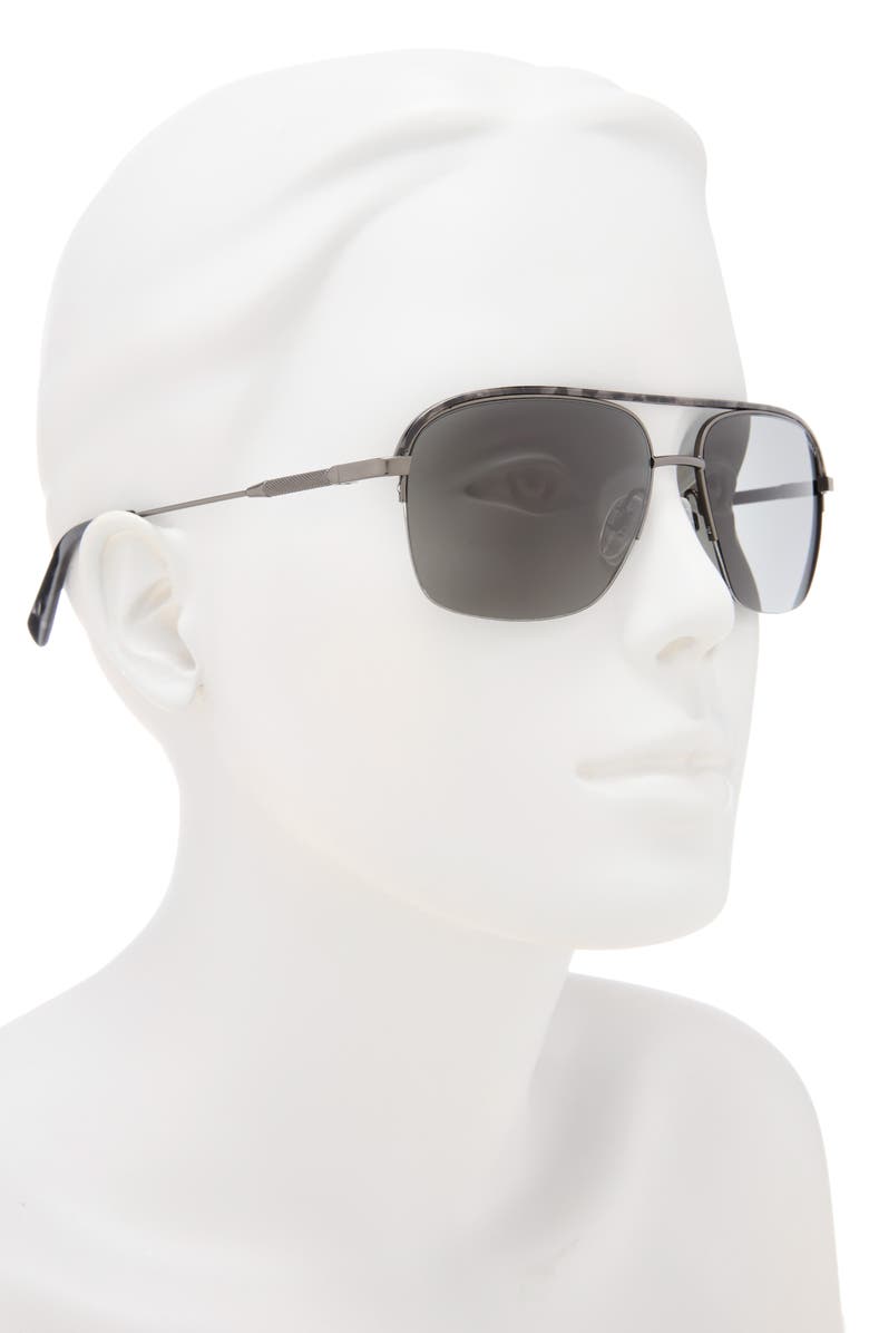 Ted Baker 58mm Polarized Navigator Sunglasses, Alternate, color, Dark Gunmetal