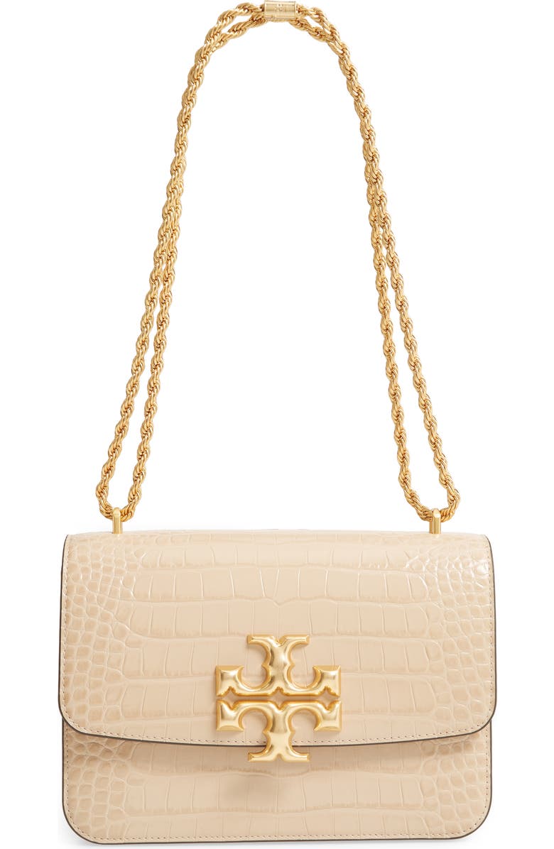 Tory Burch Eleanor Croc Embossed Leather Convertible Shoulder Bag, Main, color,