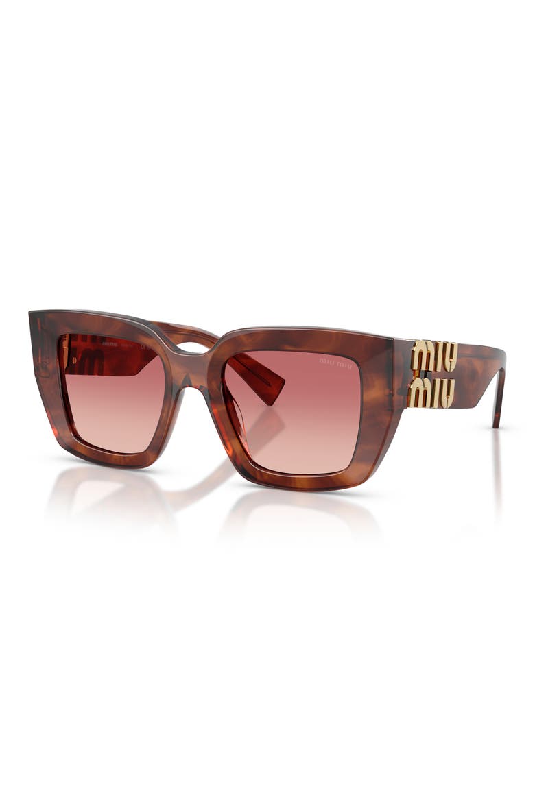 51mm Gradient Square Sunglasses, Alternate, color, STRIPED TOBACCO / PINK / RED