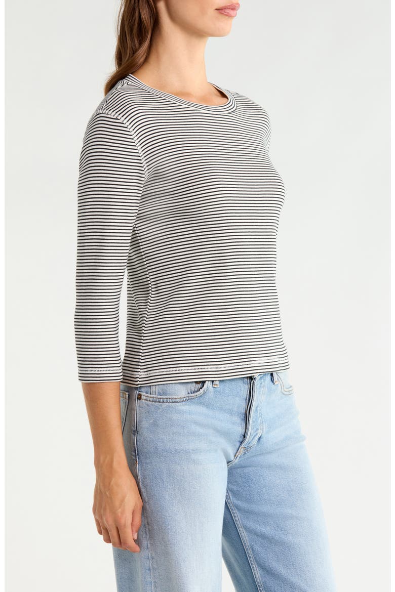 Mode Stripe Cotton Knit T-Shirt, Alternate, color, CHALK WHITE/ FRENCH STRIPE