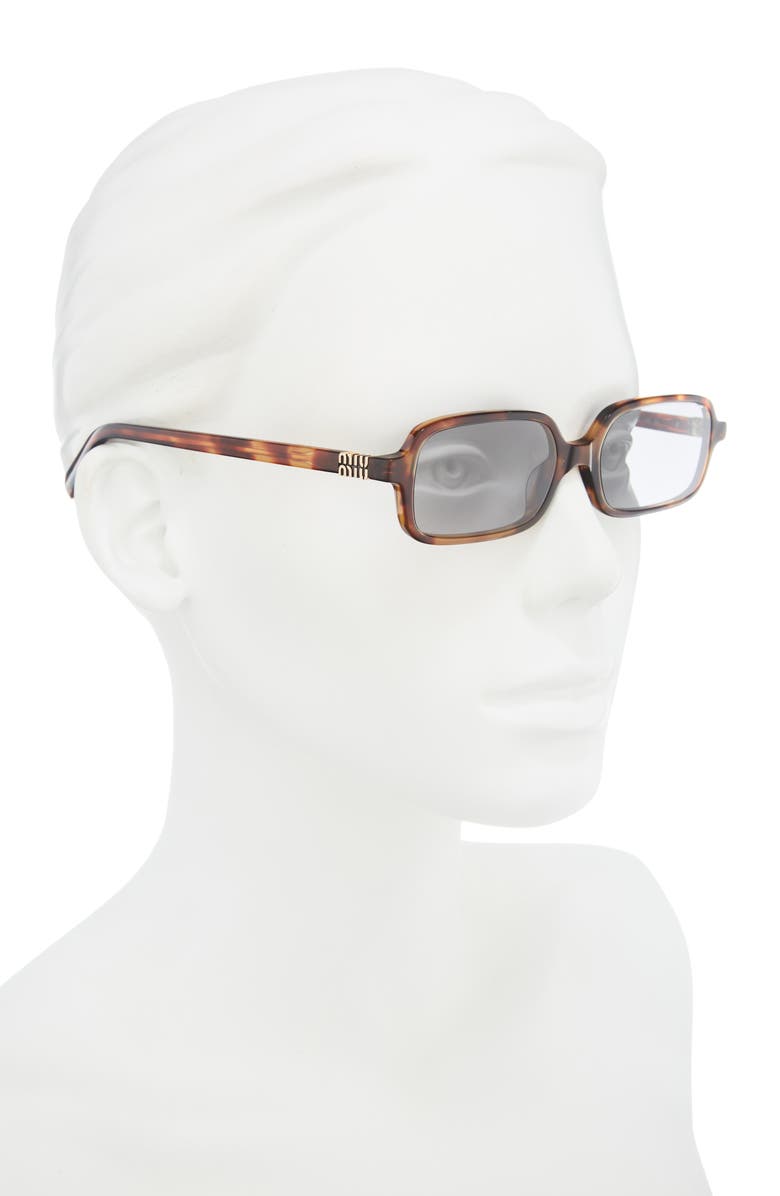 Miu Miu 51mm Rectangular Sunglasses, Alternate, color, Havana/ Grey