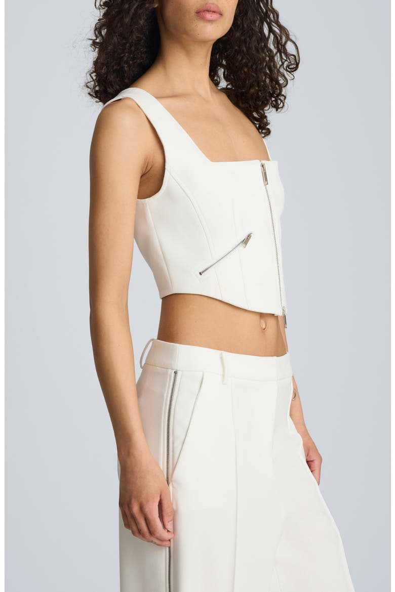 Sleeveless Zip Front Top, Alternate, color, PURE WHITE