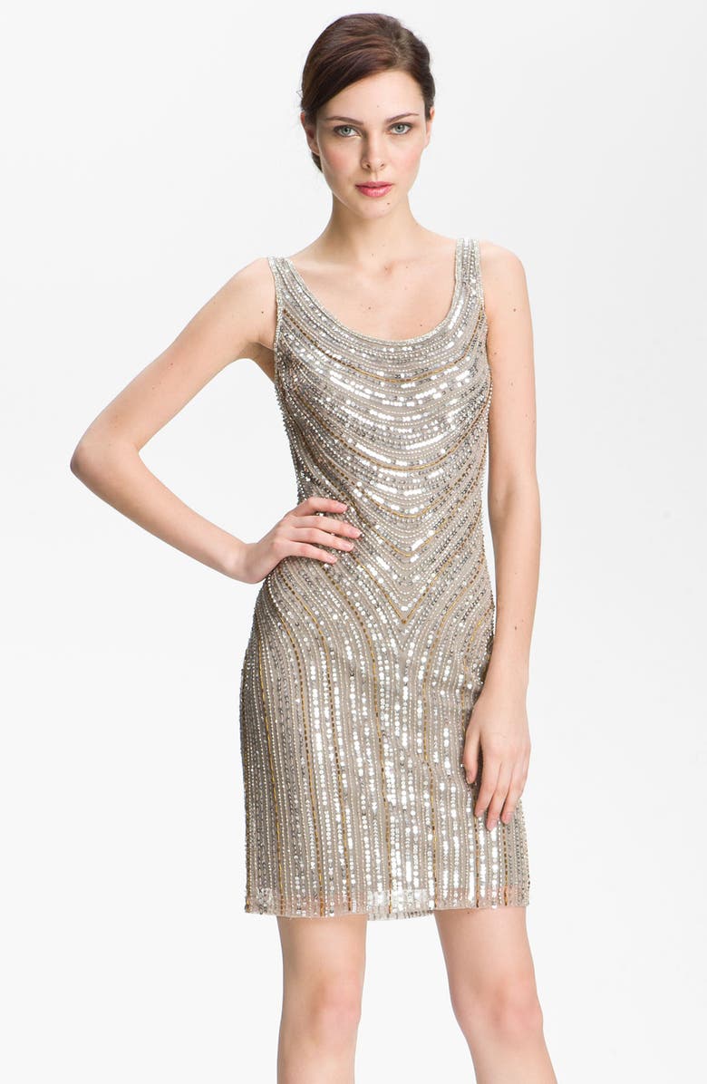 Pisarro Nights Embellished Scoop Neck Dress, Main, color, 