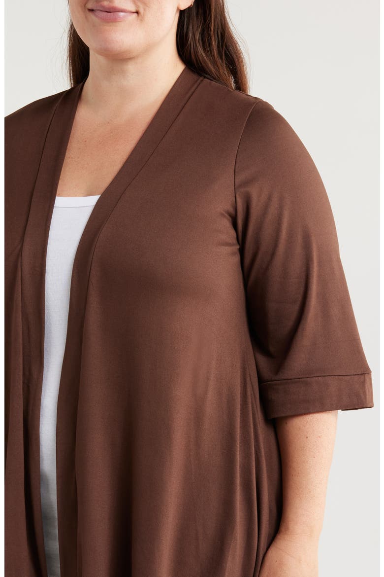 Open Front Cardigan, Alternate, color, BROWN