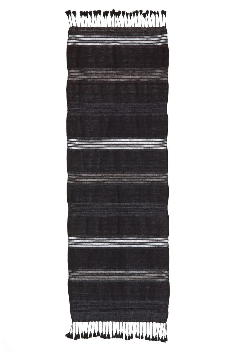'Baha Stripe' Scarf, Alternate, color, BLACK