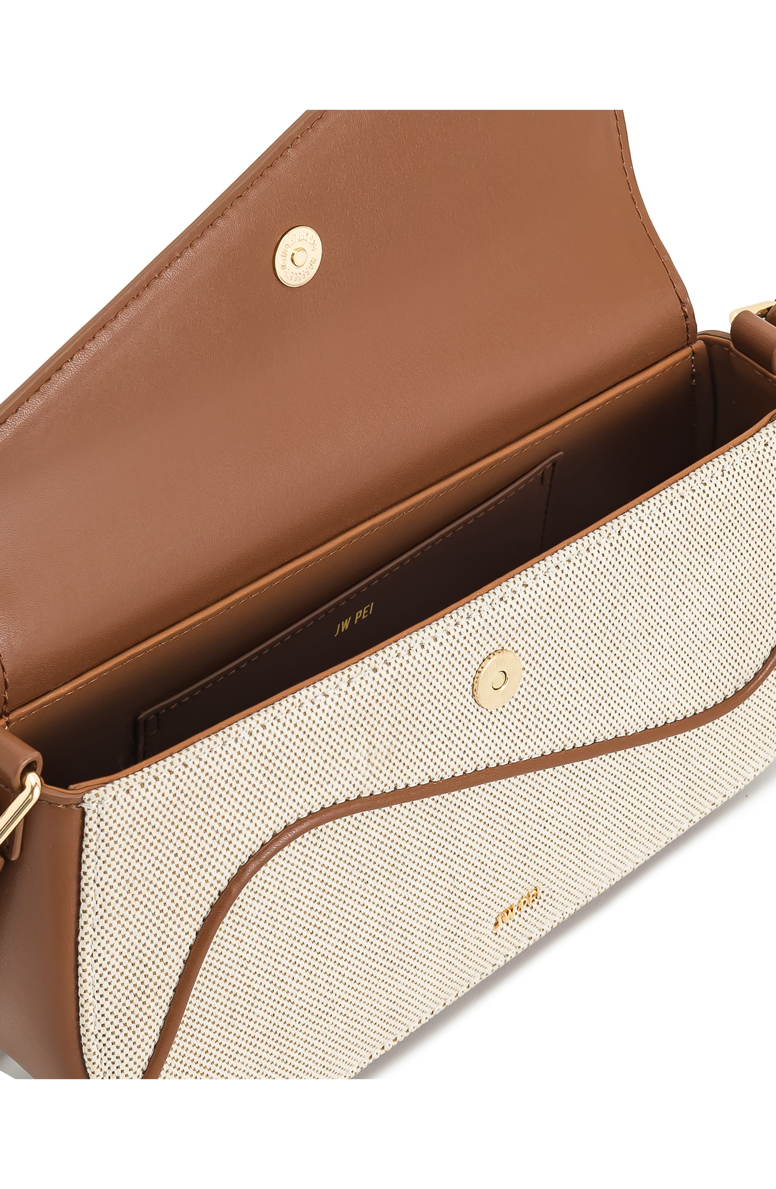 JW PEI Addisyn Canvas Shoulder Bag, Alternate, color, Brown Canvas