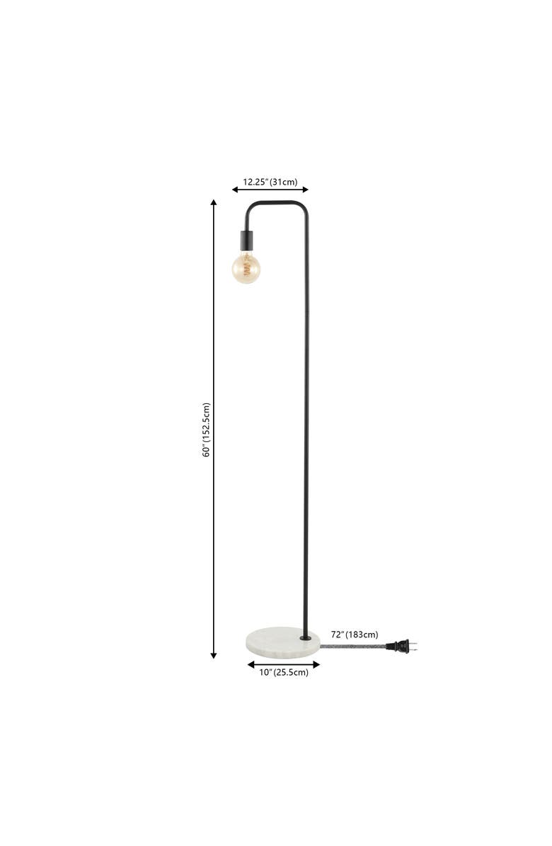 JONATHAN Y Vega Minimalist Edison Metal/Marble Floor Lamp, Alternate, color,