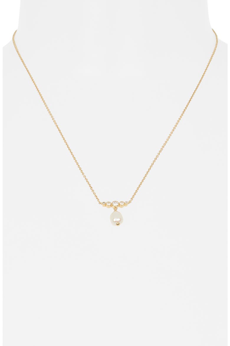 Siren Faux Pearl Pendant Necklace, Alternate, color, GOLD