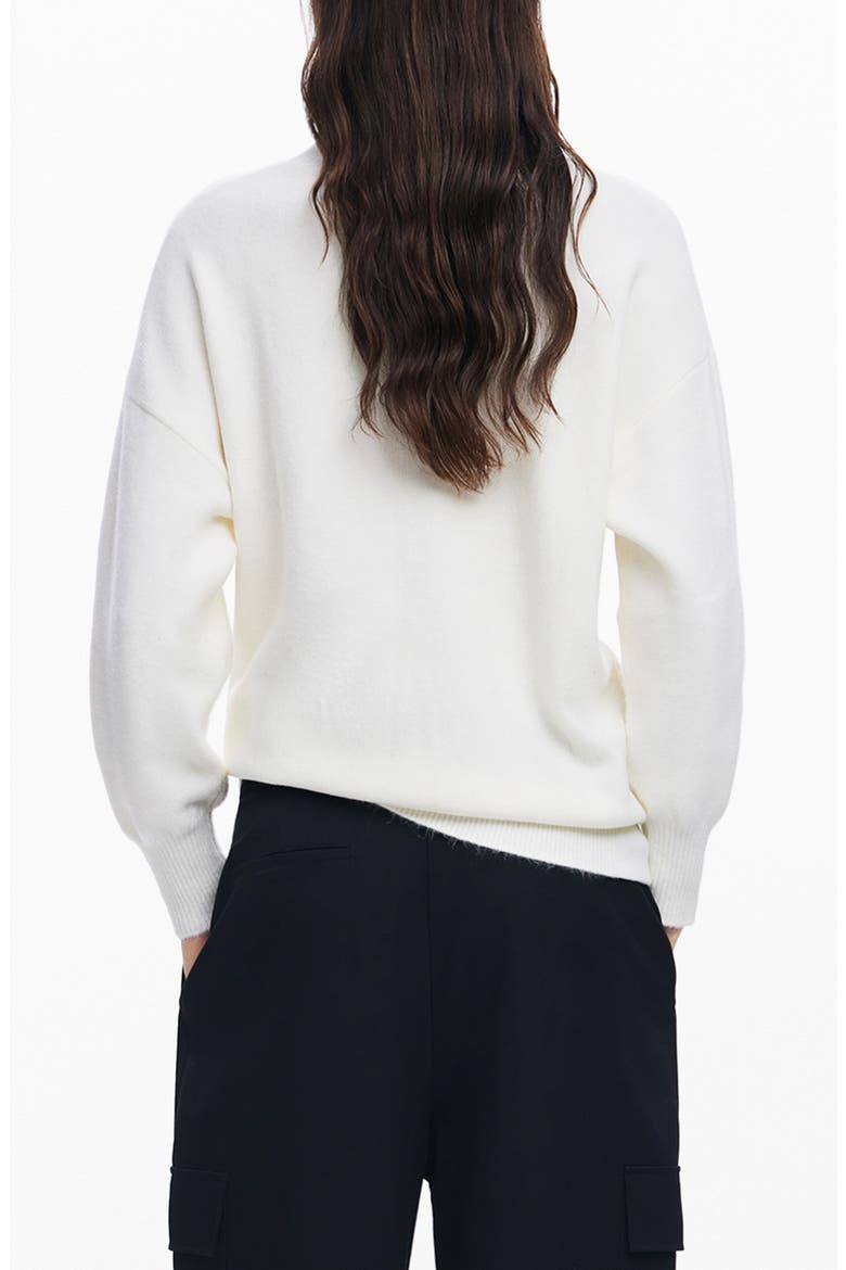Playful Poppy Intarsia Sweater, Alternate, color, WHITE
