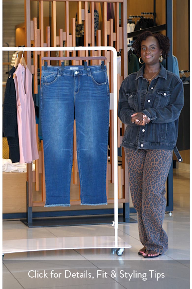 High Waist Frayed Cuff Hem Straight Leg Jeans video