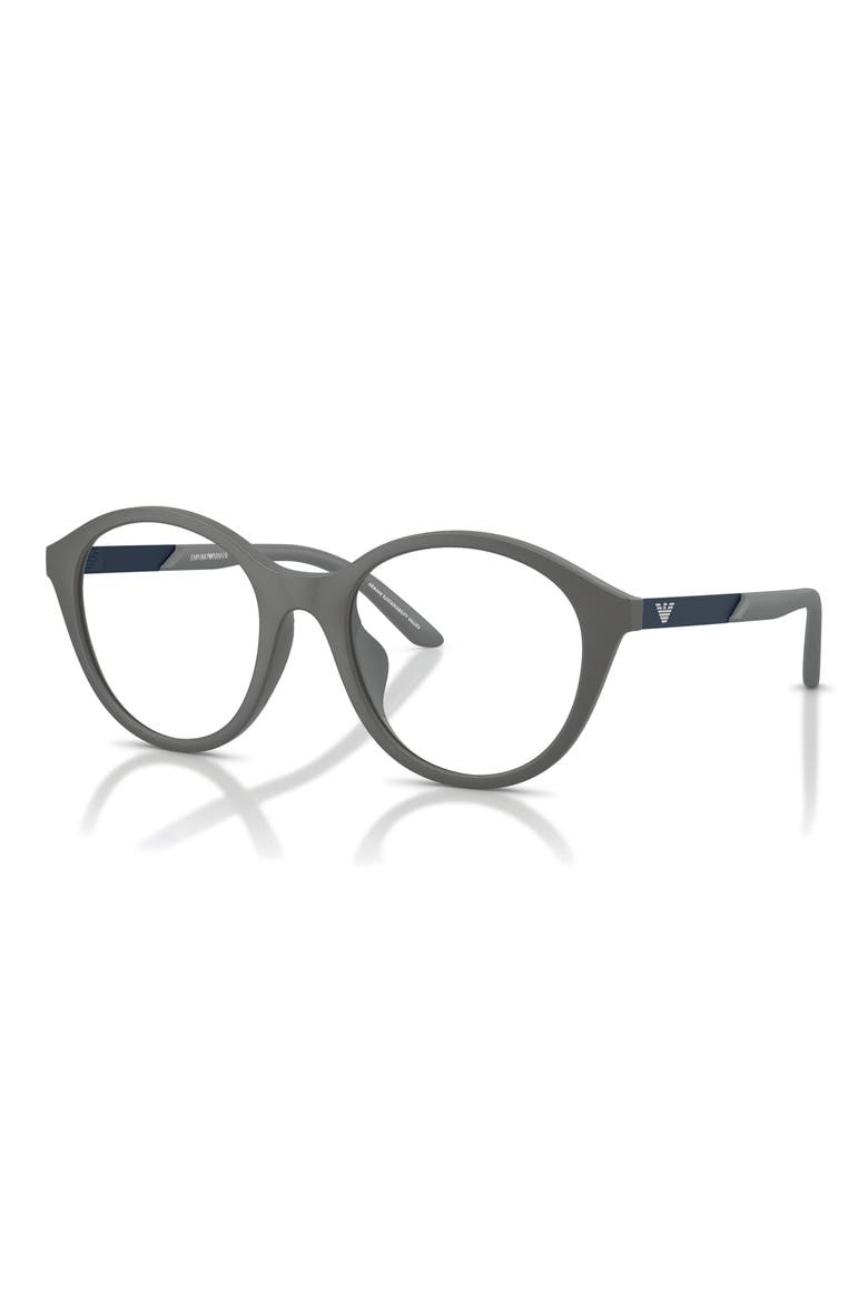 Kids' 48mm Round Optical Glasses, Alternate, color, MATTE GREY / CLEAR
