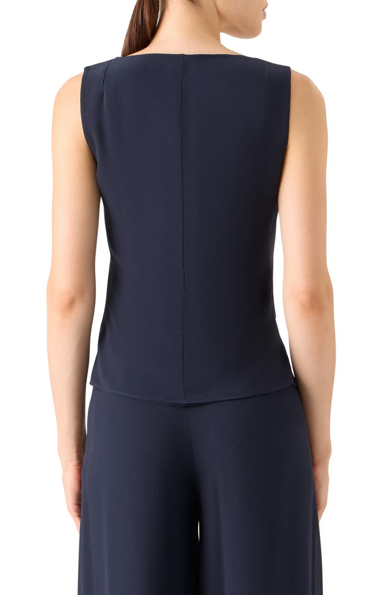Akris Scoop Neck Silk Tank, Alternate, color, Navy