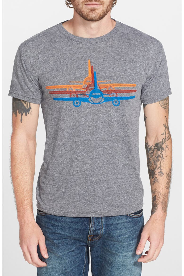 'Triple Plane' Graphic T-Shirt, Main, color, HEATHER GREY