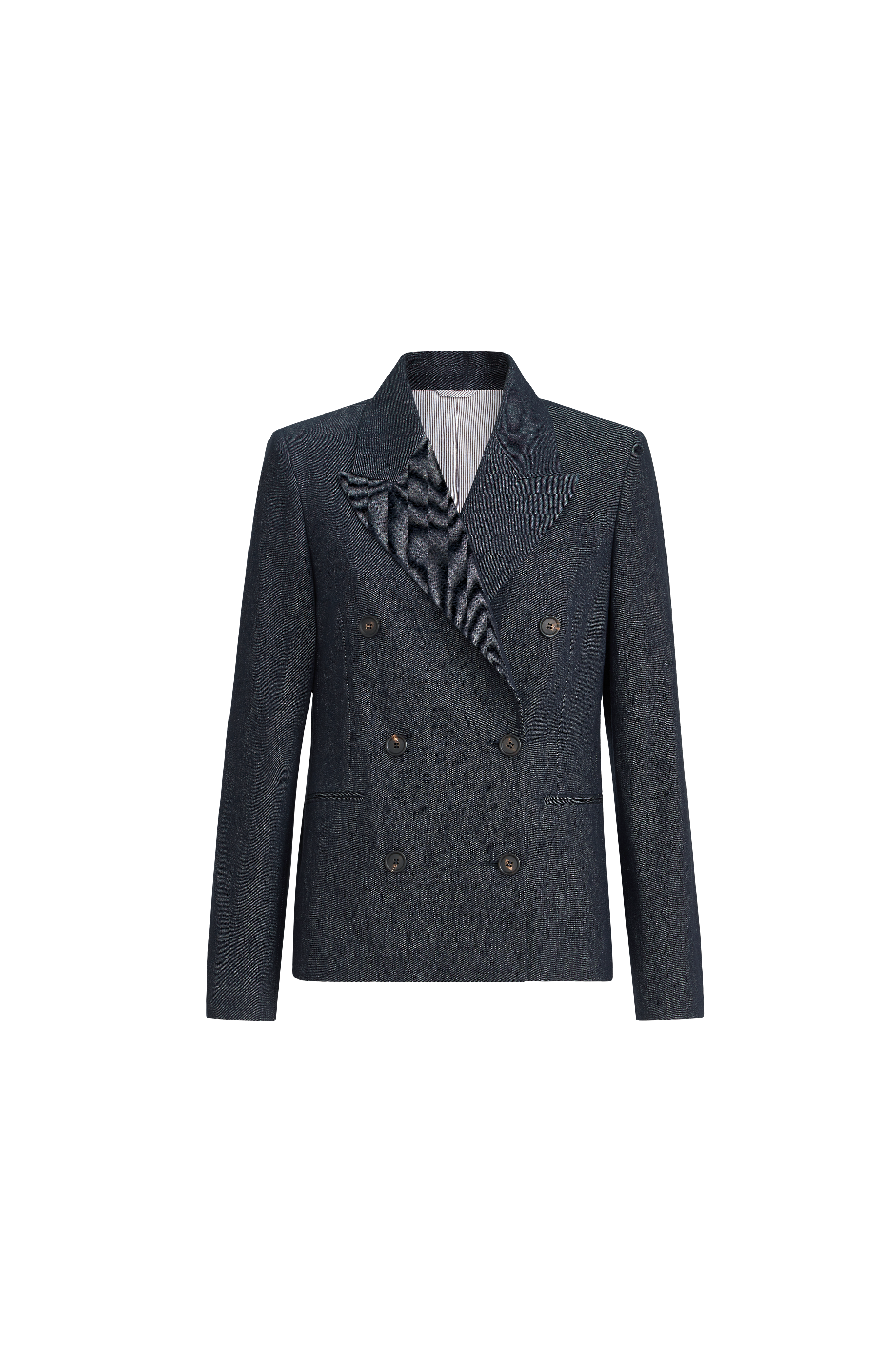 Denim-effect twill blazer - image 2