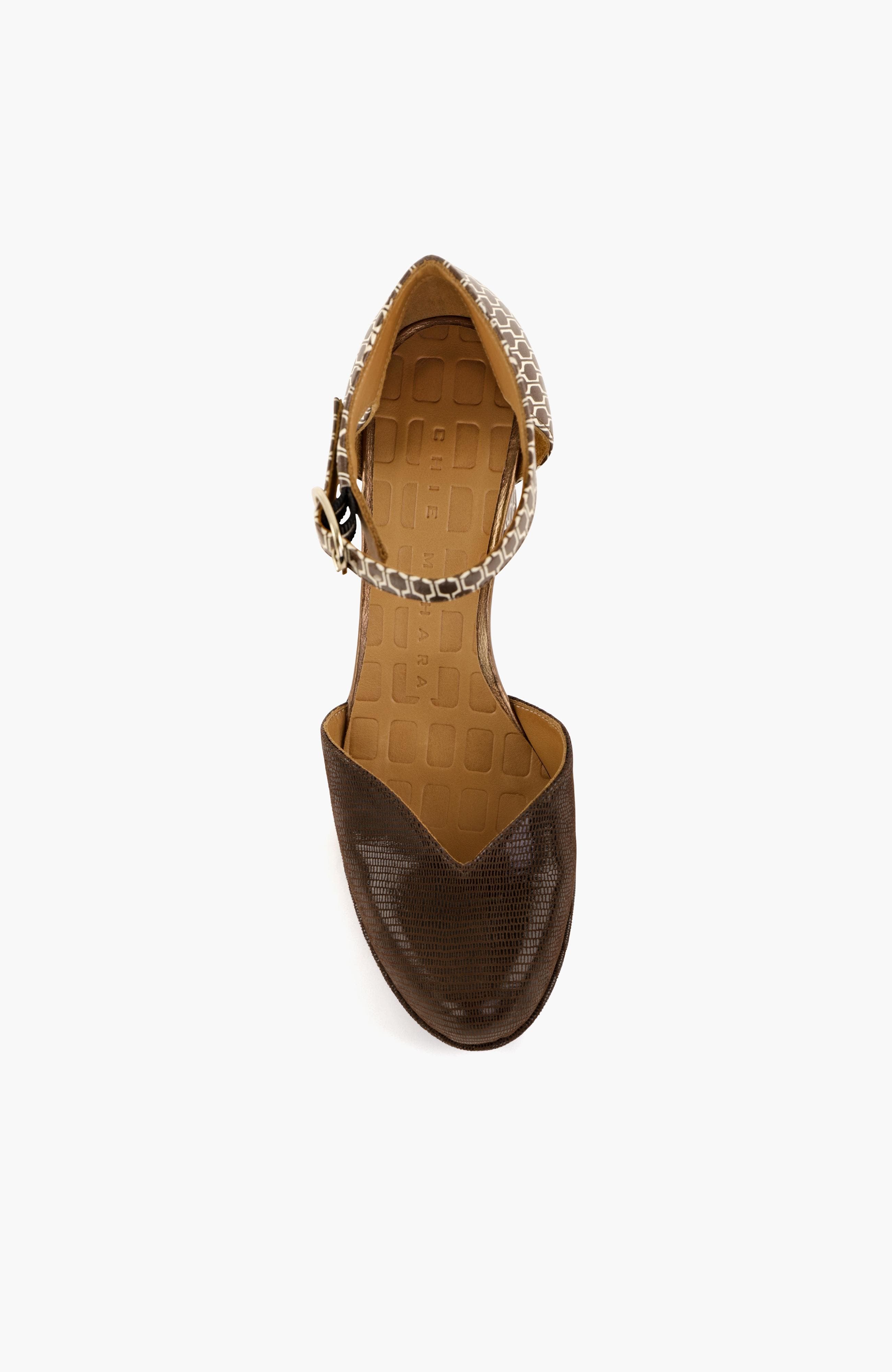 Metallic printed suede platform Pump, Alternate, color, Dark Brown