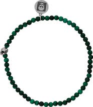 John Varvatos Skull Malachite Beaded Stretch Bracelet